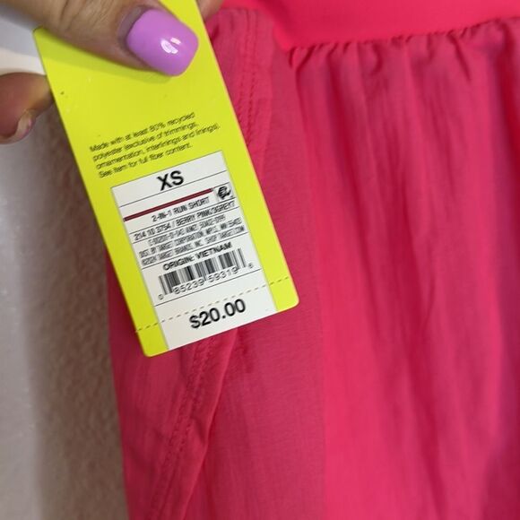 NWT- All in Motion- Shorts High Rise 2 in 1 Layered Run- Berry Pink- Size XS - Picture 9 of 11